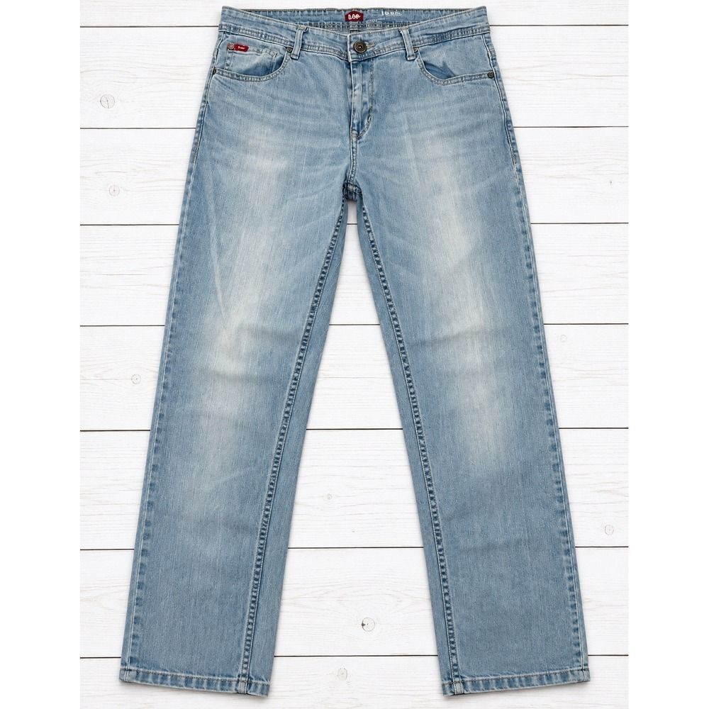 Lee Cooper Mens Jeans Light Wash Straight Leg Casual Denim Everyday Pants 34 -3